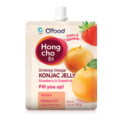 CHUNGJUNGWON VINEGAR KONJAC JELLY STRAWBERRY & GRAPE FRUIT 180G