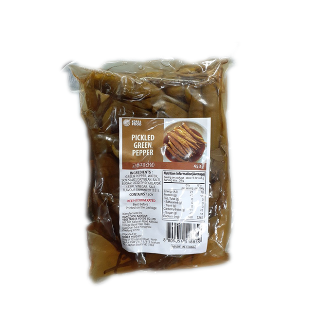KOREA FOOD PICKLED GREEN PEPPER 453G